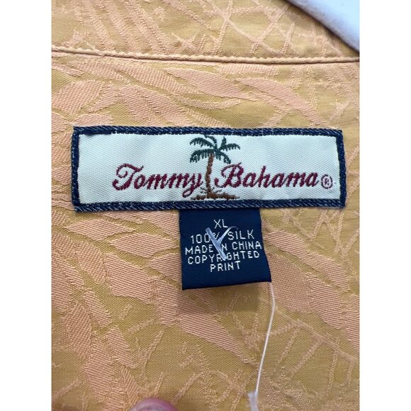 Tommy Bahama Silk Button Front Shirt Size XL Floral Short Sleeve Yellow Bohemian - Picture 3 of 5